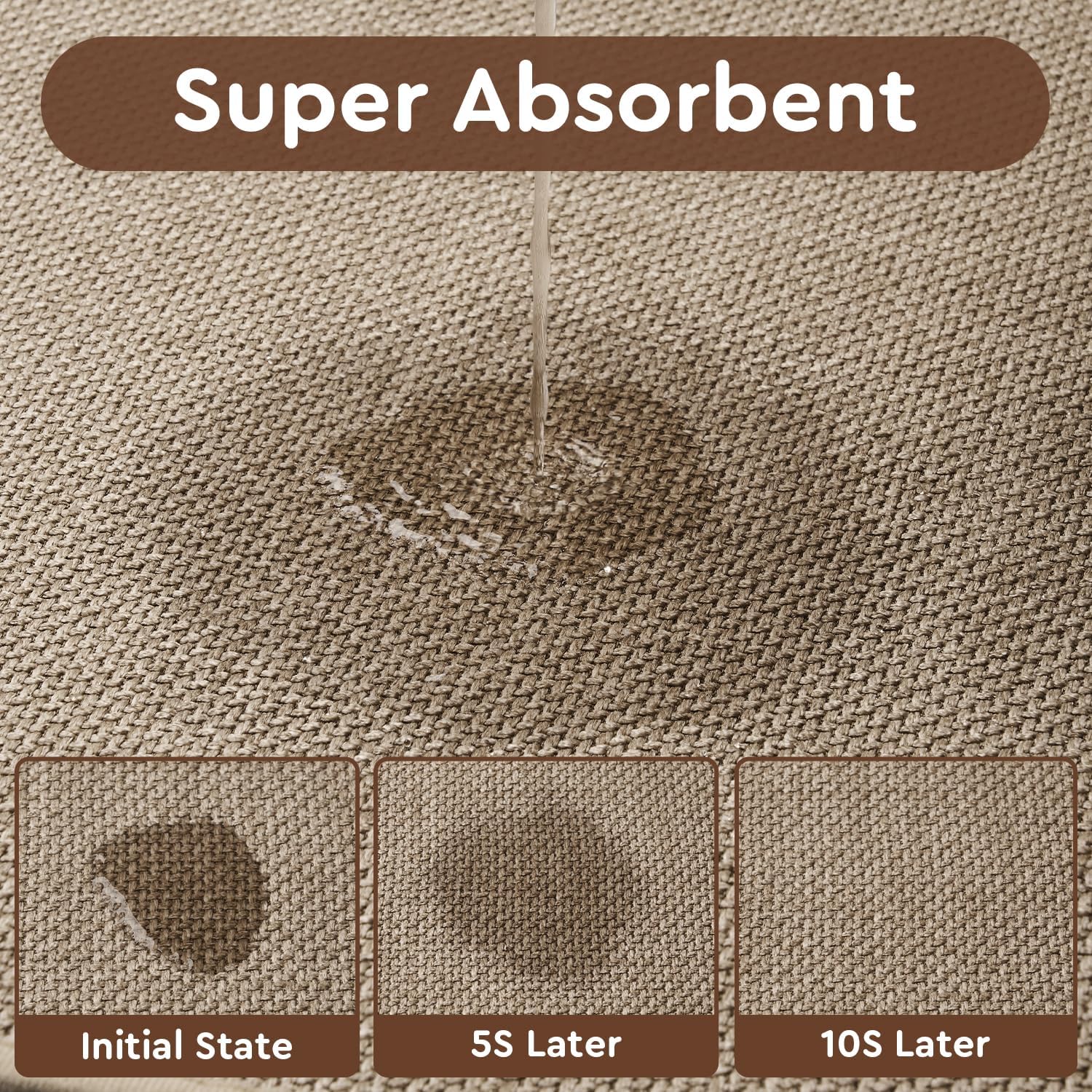 Superior Absorbent Kitchen Rug-Mat, (Beige, 20" × 32")