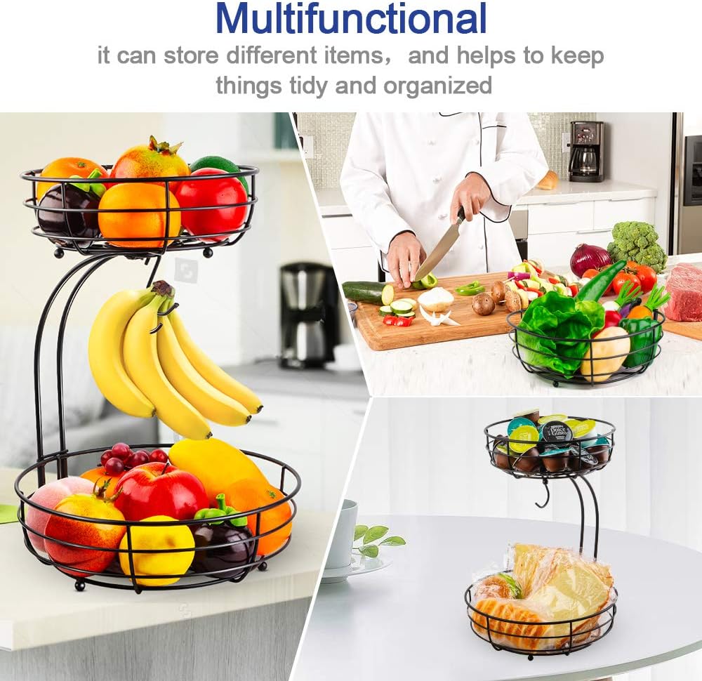Basket Bowl Storage With Banana Hanger